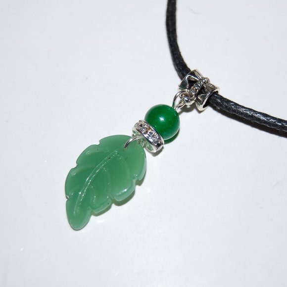Jade Necklace,Jade Pendant Necklace,Jade Leave Necklace,Jade Leave Pendant - Picture 2 of 4